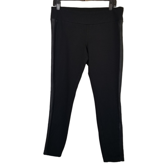 DELIA*S SZ Lg Pants Black Low Rise Black Pull On Ankle Pointe w/Faux Leather - Picture 1 of 7